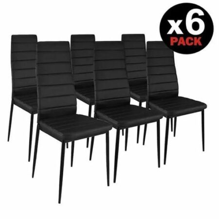 JUEGO 6 SILLAS MOD:EMI (NEGRO) P/NEGRA *NUEVO*