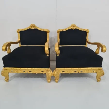 X2 SILLON DECO. CLASICO (DORADO-NEGRO)