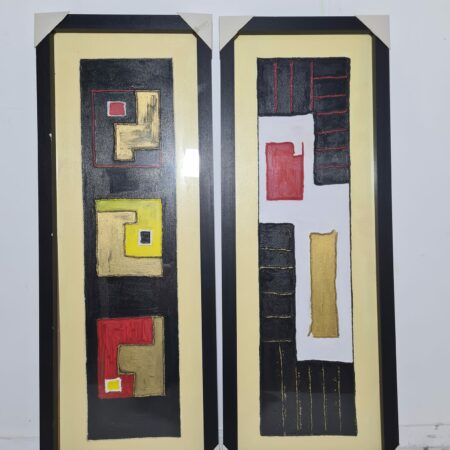 X2 CUADROS / MARCO FILO NEGRO (48X128)