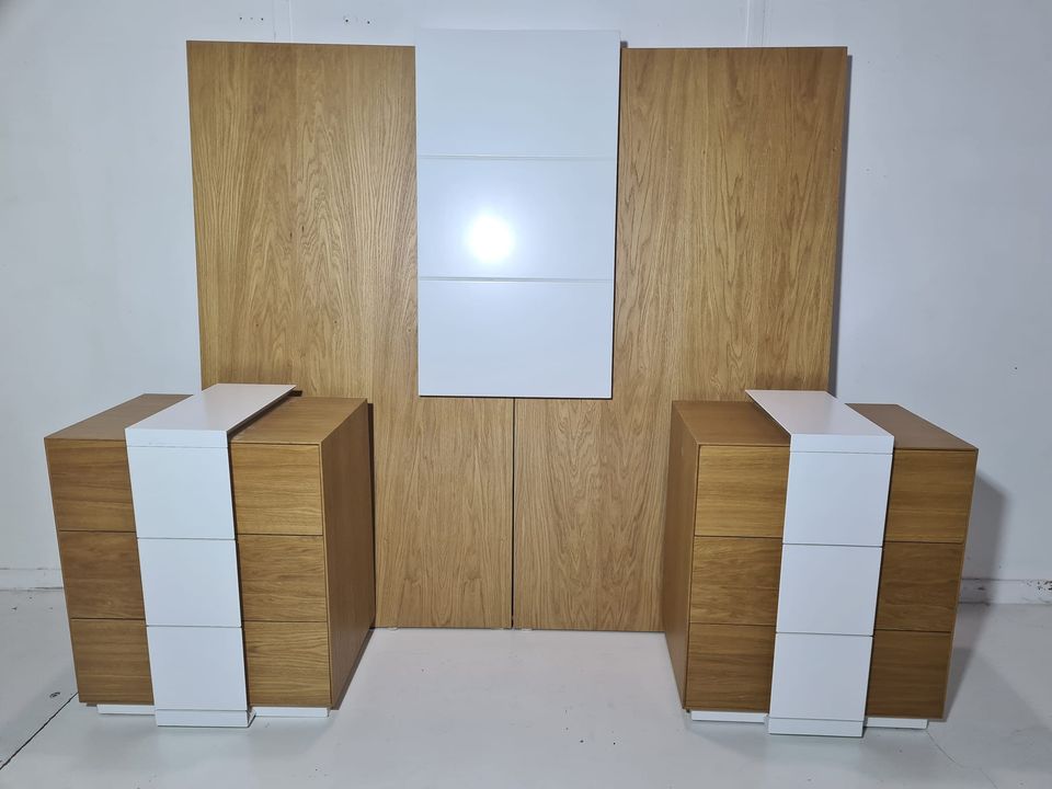 CABECERO 165CM MOD:MX64ROBLE-BLANCO)  *SALDOS FRANCO FURNITURE*