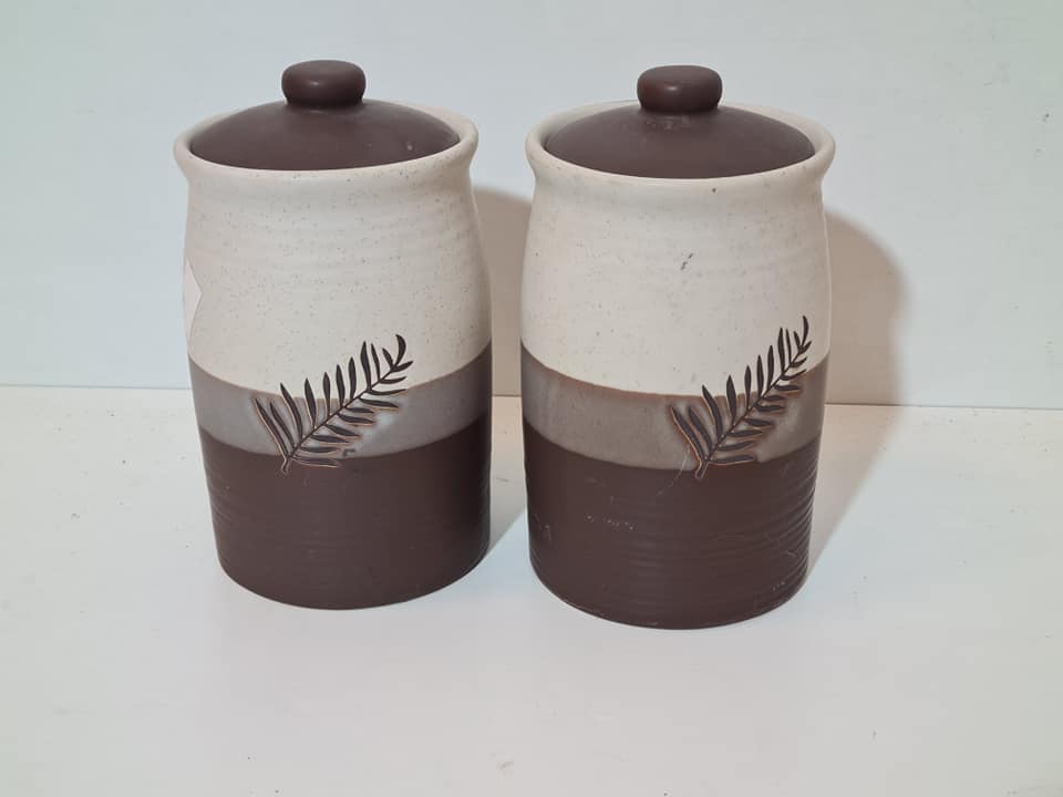 (DECORACION) X2 TARROS COCINA (MARRON)