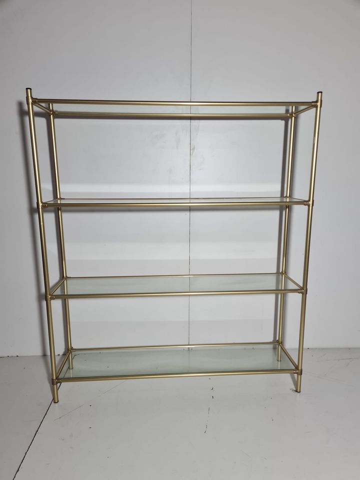 ESTANTERIA (140X37X162)  4 BAZARES CRISTAL(METAL-DORADO)