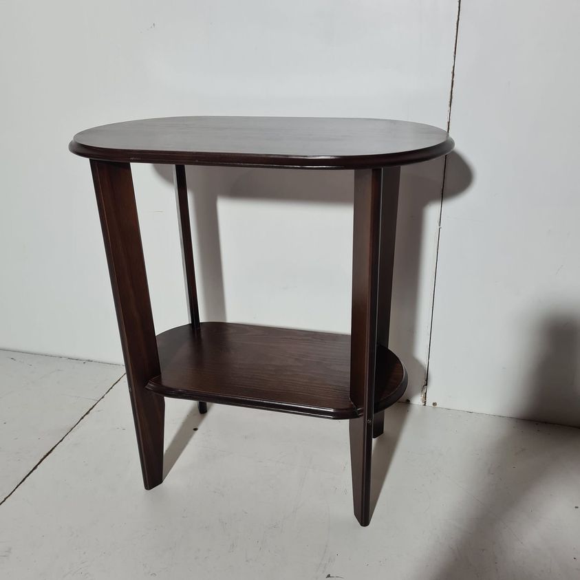 MESA AUX OVALADA / TELEFONERA (60X34X62) (MADERA-NOGAL)