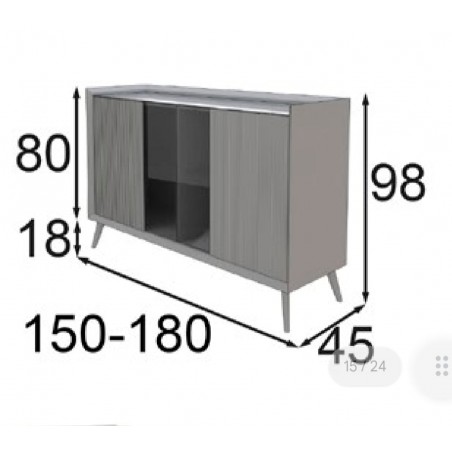 MODULAR SALON 2PIEZAS 360M (APARADOR + BAJO TV) MOD:MEDITERRANEO *SALDOS FRANCO FURNITURE*