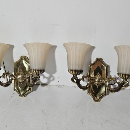 PAREJA X2 APLIQUES PARED (2TULIPAS) (BRONCE)