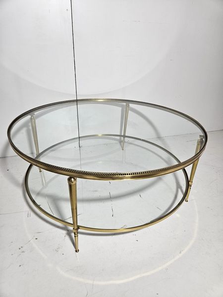 MESA CENTRO RED. (100CM DIAMETRO) (45CM ALTO) (METAL DORADO)