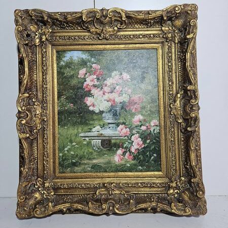 CUADRO / MARCO MOLDULA (87X100) (JARDIN CON CENTRO DE FLORES) (DORADO)