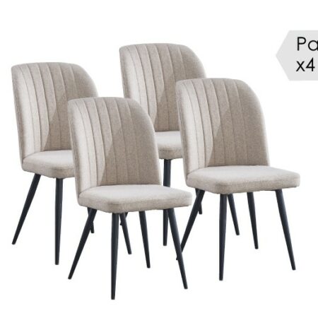 JUEGO X4 SILLAS COMEDOR MOD:RORY (BEIG) *NUEVO*