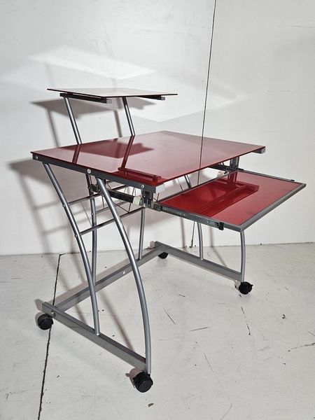 ESCRITORIO / MESA ESTUDIO (85X55X94) (CRISTAL ROJO)