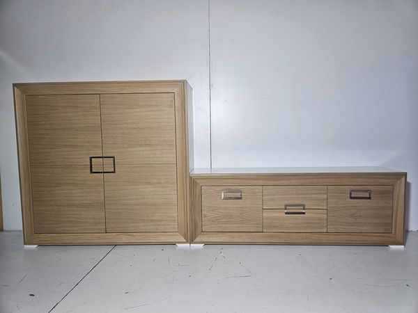 MODULAR SALON (310CM) (2 MODULOS) (ROBLE / COSTADOS BLANCOS) *NUEVO SALDOS EXP*