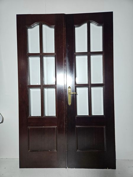 PUERTA DE PASO VIDRIERA (DOBLE) (120CM) (NOGAL)