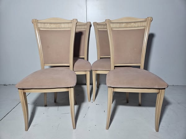 X4 SILLAS COMEDOR (ROBLE CLARO / TAPIZADO MELOCOTON)