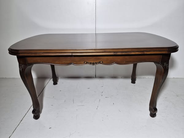 MESA COMEDOR (160X90) (EXT260CM (80CM ALTO) (TALLADA / NOGAL OSC)