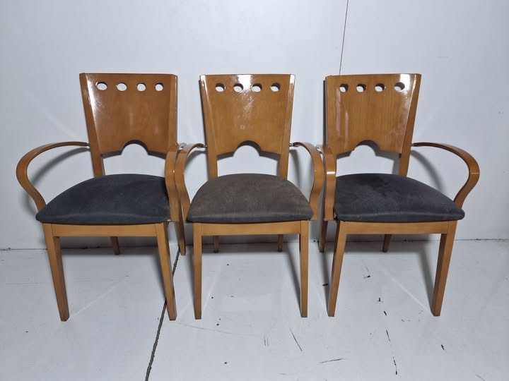 X3 SILLAS COMEDOR CON BRAZO (CEREZO)