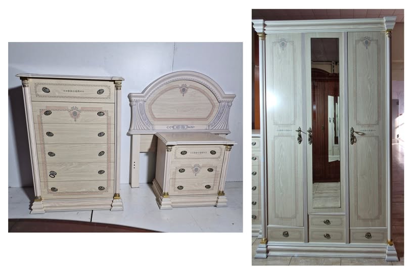 DORMITORIO JUVENIL + ARMARIO (4PIEZAS) (CLASICO BEIG)