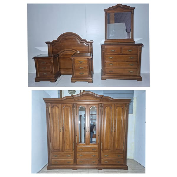 DORMITORIO MATRIMONIO + ARMARIO (PROVENZAL AVELLANA)