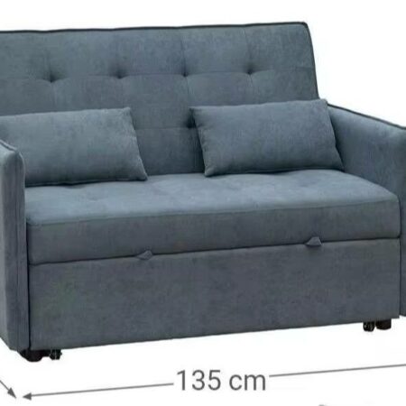 SOFA CAMA CON BRAZOS MOD: BILBAO (GRIS) (135X87X96) (135X183) *NUEVO*