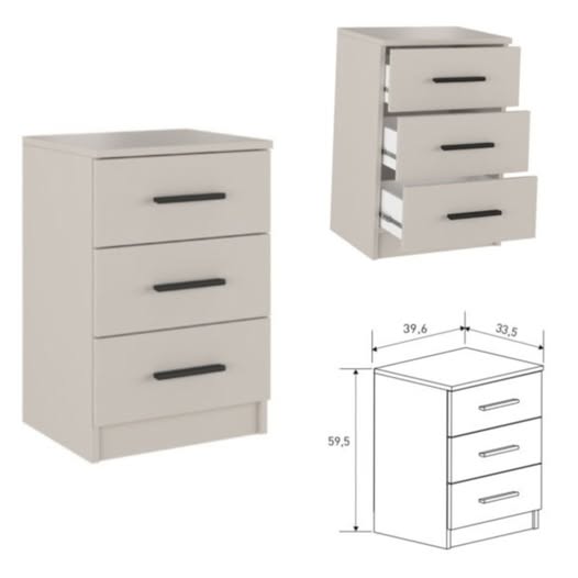 MESITA NOCHE 3C MOD: AURA 2025 (BEIG) (40X34X60) *NUEVO*