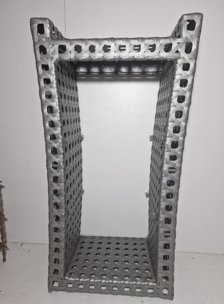 ESTANTERIA AUX (85X48X162) (RATAN PVC GRIS) (SIN BAZARES DE CRISTAL)