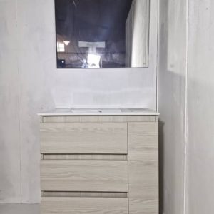 MUEBLE DE BAÑO (80CM) + LAVABO Y ESPEJO (MOD: PIRINEO) *NUEVO EXP*