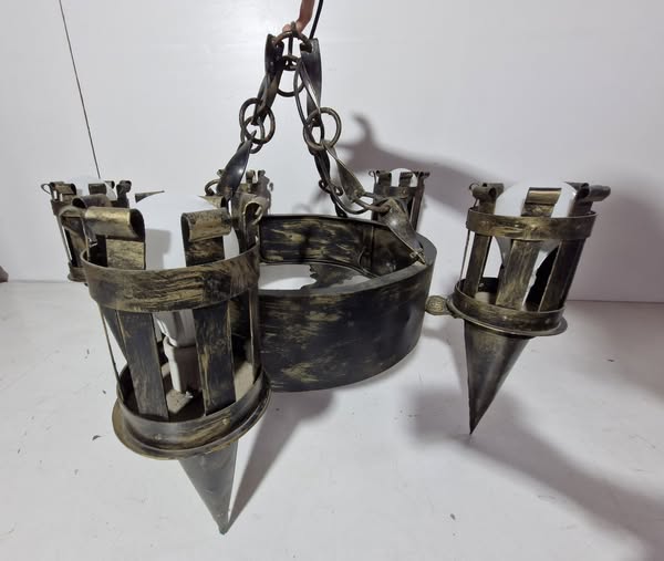 LAMPARA TECHO (85CM D) 5 FOCOS (ESTILO MEDIEVAL)