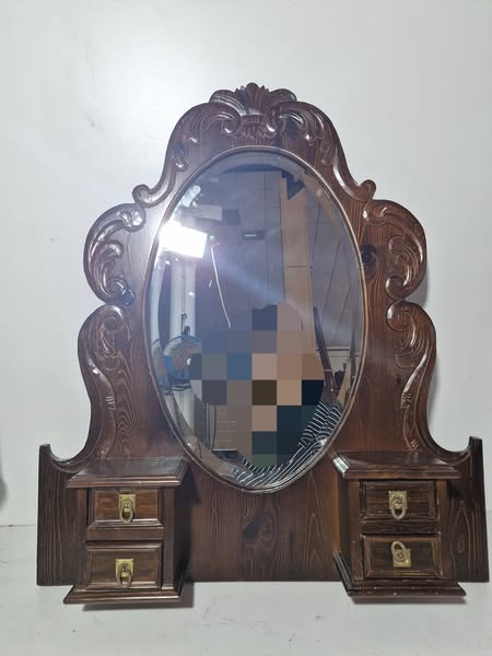 ESPEJO CON CAJONES (90X105) (RUSTICO NOGAL)