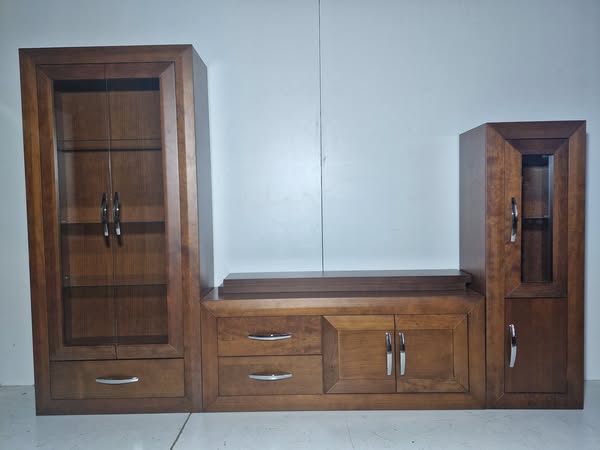 MODULAR DE SALON (3 PIEZAS + ESTANTES) (290CM) (90+150+50) (CEREZO)