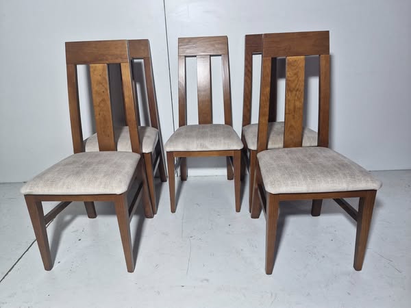 X5 SILLAS COMEDOR (TAP. BEIG) (CEREZO)