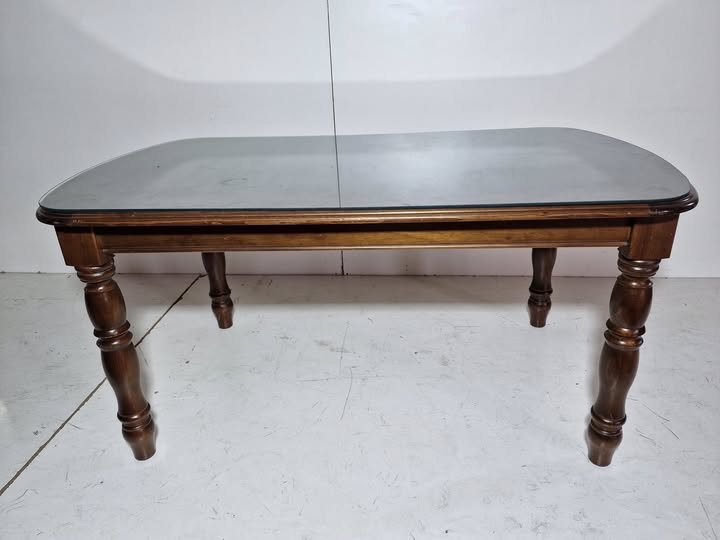 MESA COMEDOR + TAPA CRISTAL (160X90) (NOGAL)