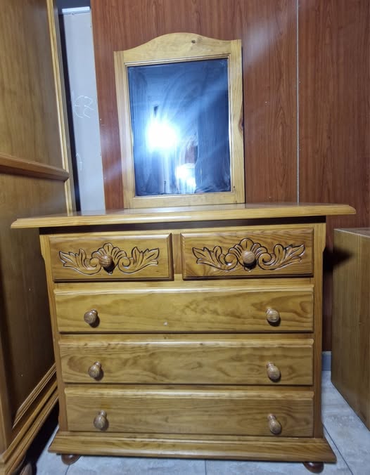 COMODA 5C (95X40X83) + ESPEJO (PROVENZAL MIEL)