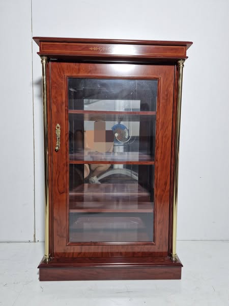 VITRINA AUX (BAJA) 1P CRISTAL (72X39X115) CLASICA EN CEREZO)