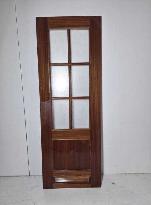 PUERTA DE PASO (72CM) (VIDRIERA) (SIN TIRADOR) (NOGAL)