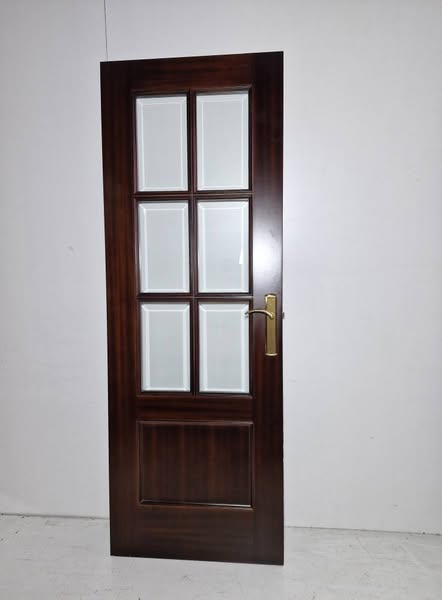 PUERTA DE PASO (72CM) (VIDRIERA) (NOGAL OSCURO)