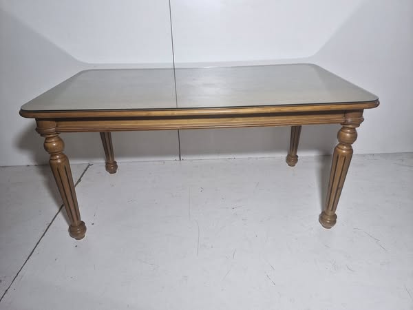 MESA COMEDOR + CRISTAL (160X90) (78CM ALTO) (PINO)