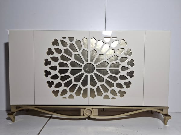 APARADOR DE SALON 4P (190CM) MOD: KLASSIC AII18 (PIEDRA BRILLO / ORO) *SALDOS FRANCO FURNITURE*
