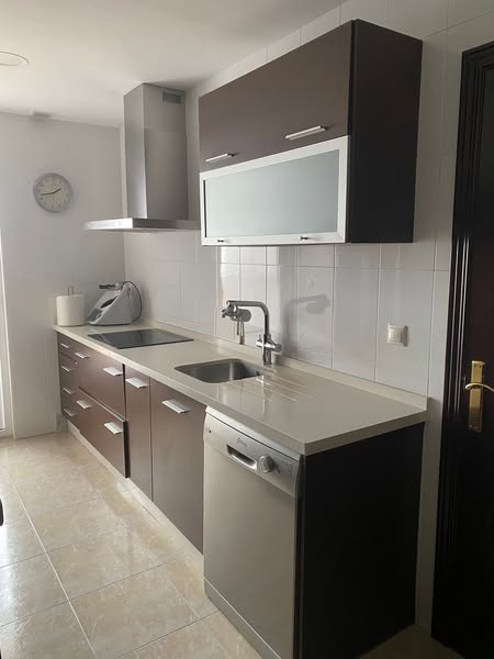 COCINA (305CM) + MODULO ELECT.(234X100X190) + ALACENA ( 94X45X187) (WENGUE/ SILESTONE GRIS) (SIN ELECTRODOMESTICOS)