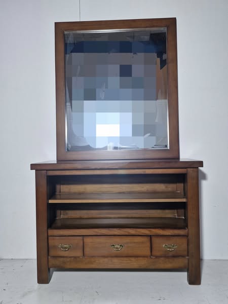 MUEBLE RECIBIDOR 3C (117X37X85) + ESPEJO (100X115) (AVELLANA)