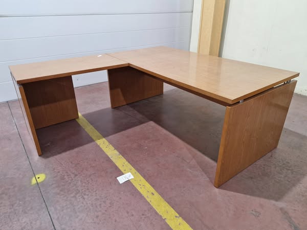 MESA OFICINA (L) (180X90X73) + ALA (100X56X73) (CEREZO)