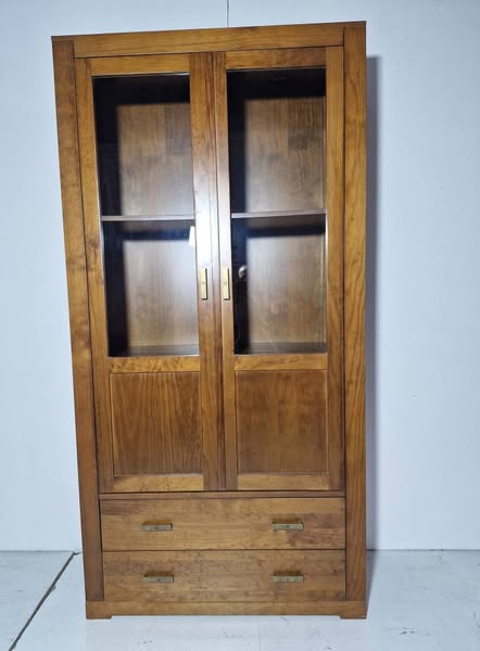 VITRINA 2P 2C (100X42X200) (AVELLANA) (SALON)