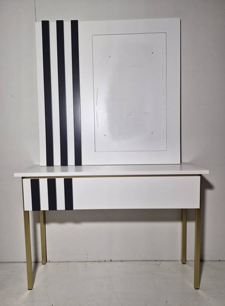 ENTRADITA / CONSOLA 1C (117X34X78) + MARCO (100X100) (BLANCA/METAL ORO) *SALDOS EXP*
