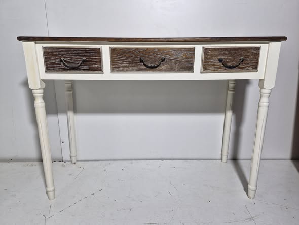 MUEBLE RECIBIDOR 3C (112X45X80) (NOGAL RUSTICO / BLANCO)