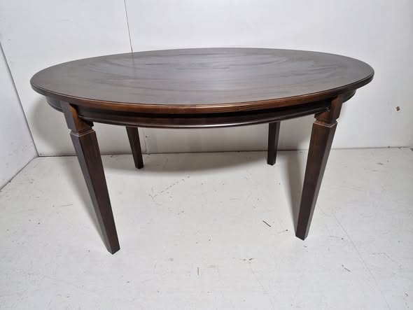 MESA COMEDOR OVALADA (150X110) (77CM ALTO) (NOGAL OSC)