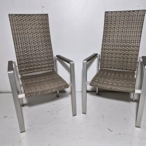 SILLA / TUMBONA RECLINABLE (63X50X114) (TERRAZA) (ALUMINIO/RAFIA)