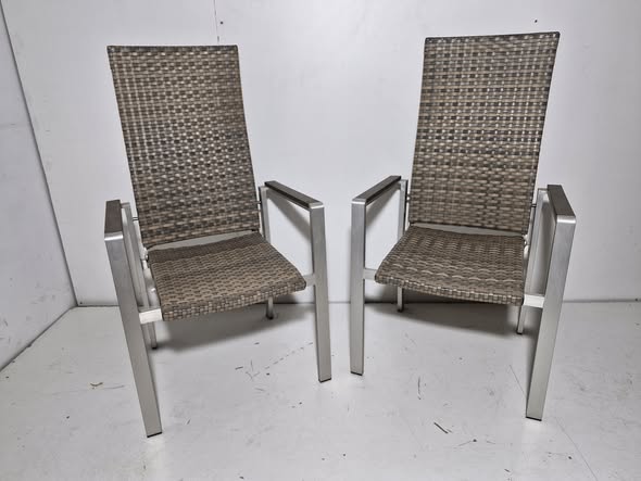 SILLA / TUMBONA RECLINABLE (63X50X114) (TERRAZA) (ALUMINIO/RAFIA)