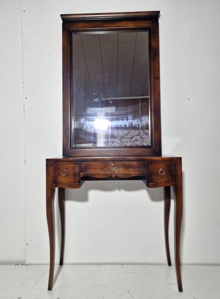 MUEBLE ENTRADA 3C (80X30X79) + MARCO ESPEJO (68X100) (NOGAL)