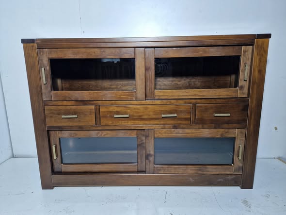 APARADOR 3C 4P CORRED. (160X47X110) (NOGAL OSC)