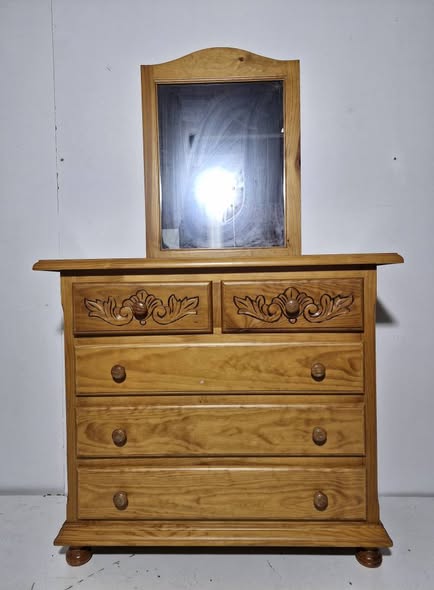 COMODA 5C (95X40X83) + ESPEJO (PROVENZAL MIEL)