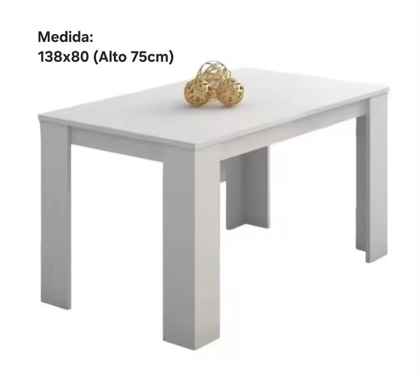 MESA COMEDOR MOD:BERTA (BLANCO)(138X80) (ALTO 75CM) *NUEVO*