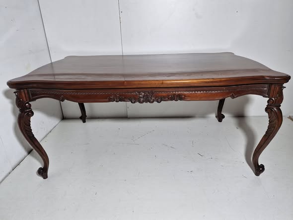 MESA COMEDOR (180X110) (80CM ALTO) (TALLADA) (NOGAL OSC)