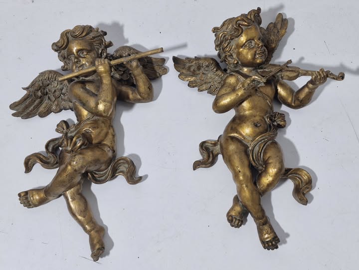 X2 ANGELES DECORACION PARED (DORADOS)